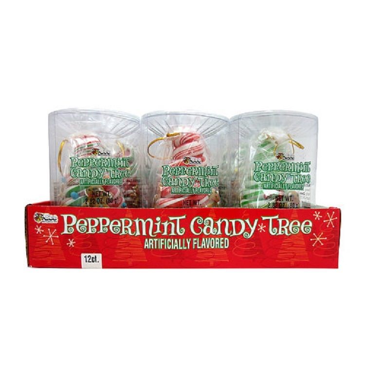Decorated Peppermint Candy Trees 12-Piece Box Decorated Peppermint Candy Trees 12-Piece Box