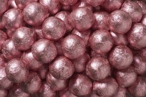 Light Pink Foil Chocolate Balls   Light Pink Foil Chocolate Balls