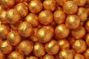 Orange Foil Chocolate Balls Orange Foil Chocolate Balls