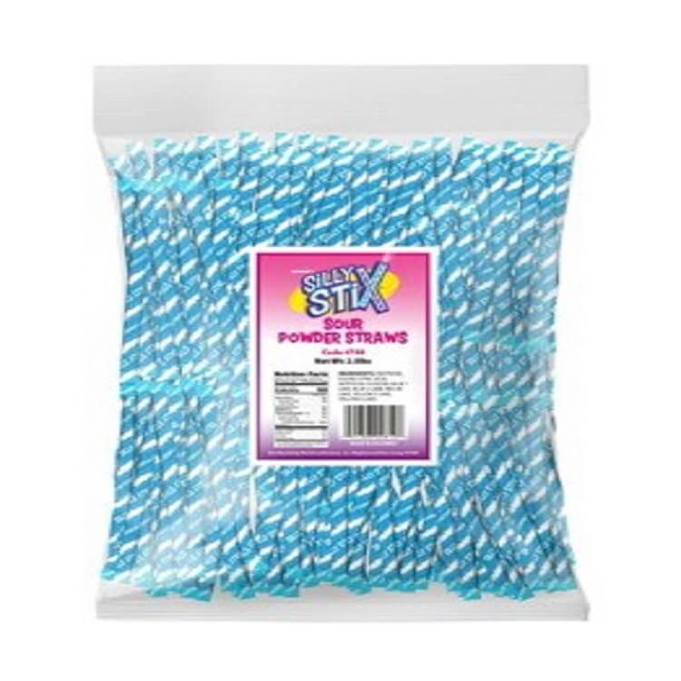 Blue Silly Stix Sour Powder Straws  Blue Silly Stix Sour Powder Straws