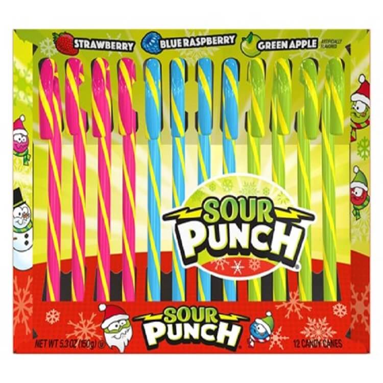 Sour Punch Assorted 6" Candy Canes  Sour Punch Assorted 6" Candy Canes