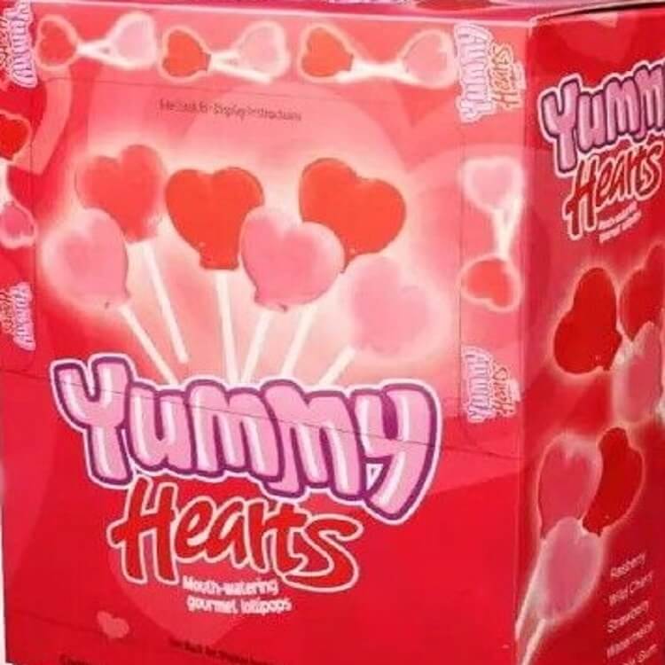 Yummy Hearts Lollipops 24 Count Yummy Hearts Lollipops 24 Count