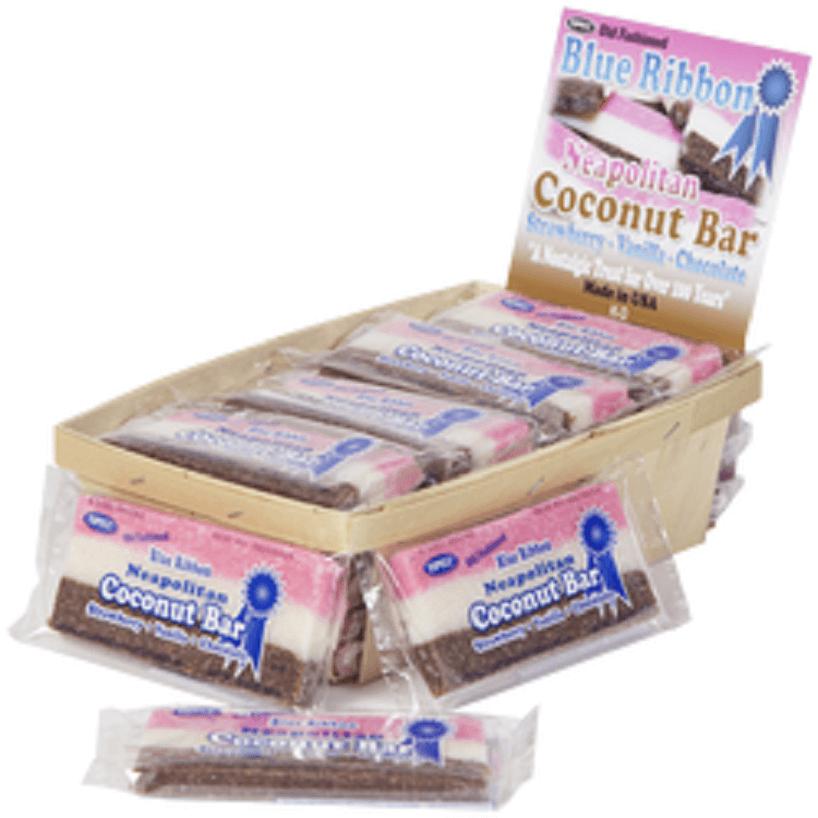 Neapolitan Coconut Bar ~ 24 Count   Neapolitan Coconut Bar ~ 24 Count