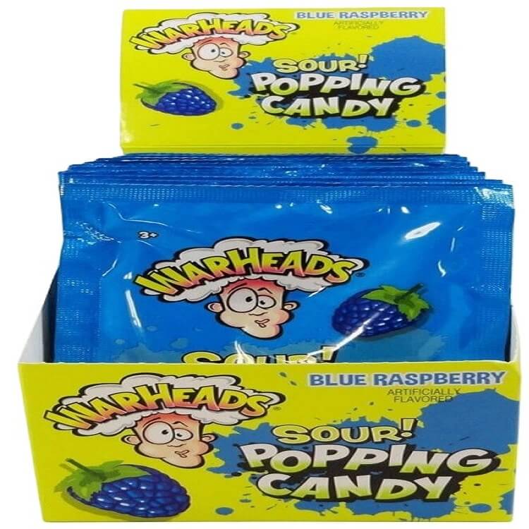 Warheads Sour Blue Raspberry Popping Candy   Warheads Sour Blue Raspberry Popping Candy