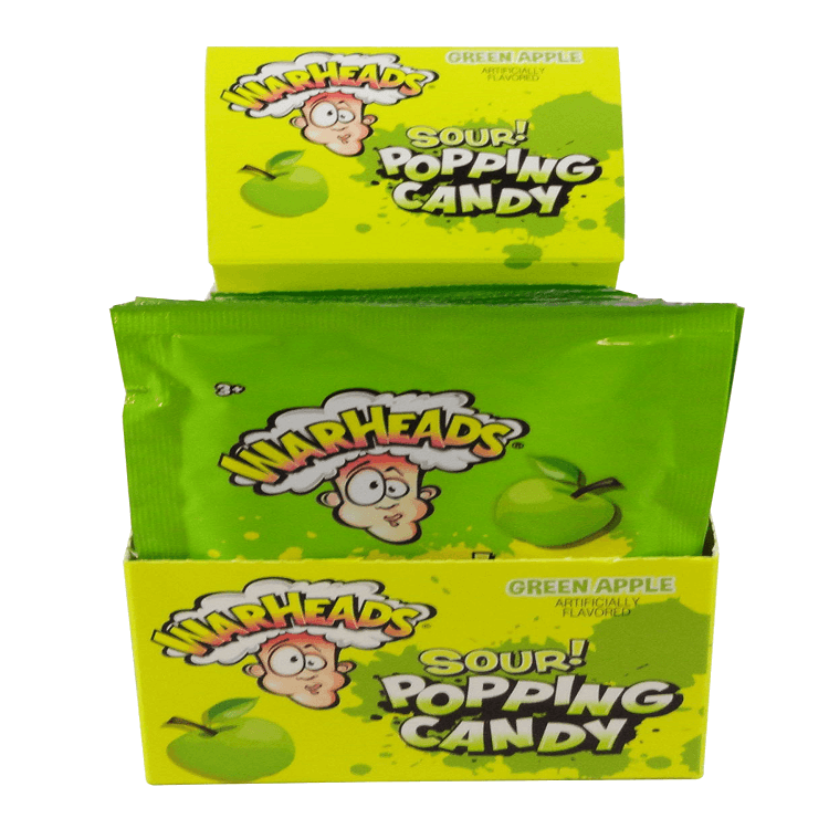 Warheads Sour Green Apple Popping Candy Warheads Sour Green Apple Popping Candy