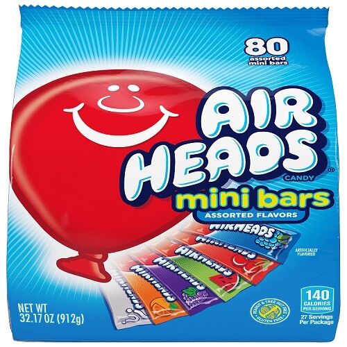 Airheads Taffy Assorted Mini Bar~ 80pcs.  Airheads Taffy Assorted Mini Bar~ 80pcs.