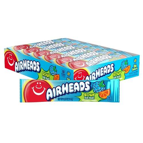 AirHeads Sour Blue Blast Taffy Bars   AirHeads Sour Blue Blast Taffy Bars