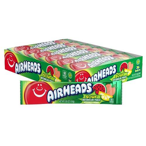 Airheads Sour Watermelon Punch Taffy Bars Airheads Sour Watermelon Punch Taffy Bars
