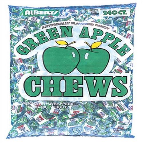 Alberts Green Apple Fruit Chews   Alberts Green Apple Fruit Chews