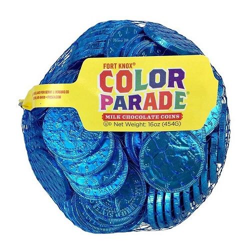 Fort Knox Chocolate Caribbean Blue Coins - 1lb  Fort Knox Chocolate Caribbean Blue Coins - 1lb