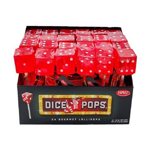 Red Dice Lollipops - 24 Count  Red Dice Lollipops - 24 Count