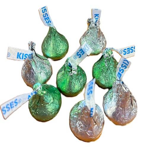 Hershey Green & Silver Kisses 200 Count Bag Hershey Green & Silver Kisses 200 Count Bag