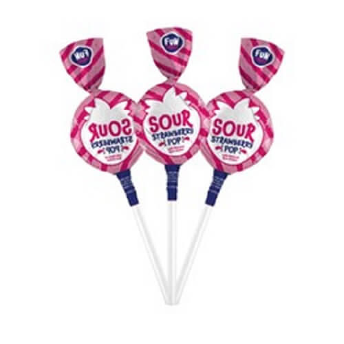 Funtasty Sour Strawberry Lollipops Funtasty Sour Strawberry Lollipops