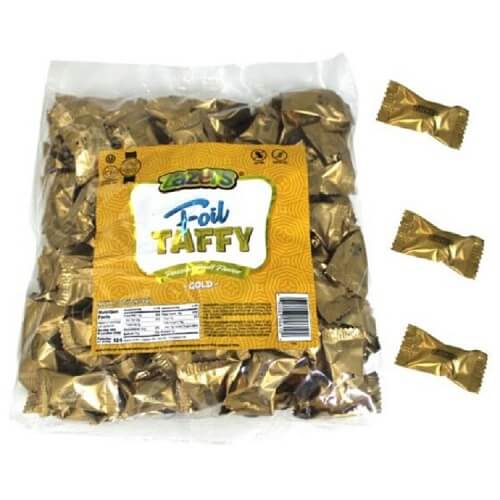 Zazers Gold Foiled Sour Passion Fruit Candy: 1LB Bag  Zazers Gold Foiled Sour Passion Fruit Candy: 1LB Bag