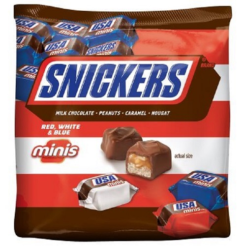 Red, White, & Blue Mini Snickers ~ 40oz. Bag  Red, White, & Blue Mini Snickers ~ 40oz. Bag