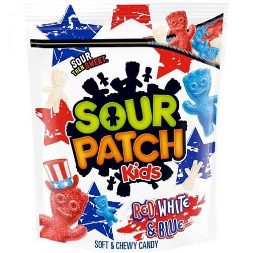 Red, White, and Blue Sour Patch Kids ~ 1.8lb. bag   Red, White, and Blue Sour Patch Kids ~ 1.8lb. bag