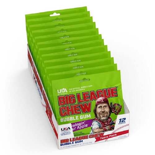 Big League Chew Sour Apple ~ 12 - 2.12oz Pouches Big League Chew Sour Apple ~ 12 - 2.12oz Pouches