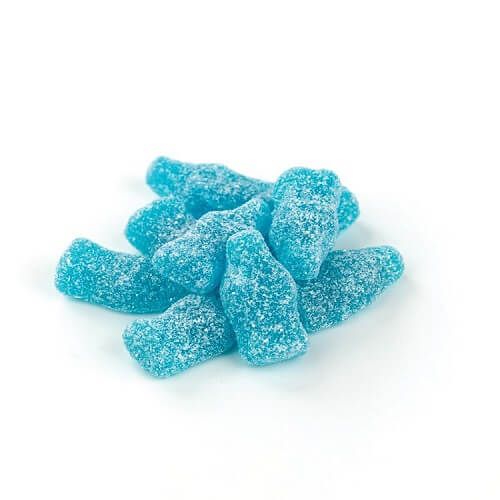 Small Blue Sour Raspberry Bottles - 2.2lb Bag  Small Blue Sour Raspberry Bottles - 2.2lb Bag