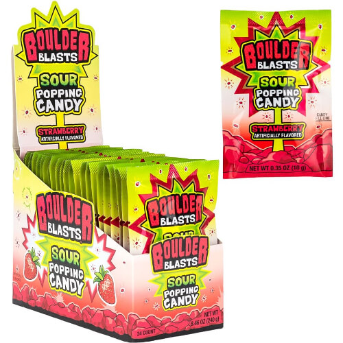 Boulder Blast Popping Candy - Strawberry Boulder Blast Popping Candy - Strawberry