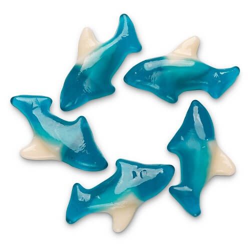 Albanese Blue Gummi Sharks ~ 5lb Bag  Albanese Blue Gummi Sharks ~ 5lb Bag
