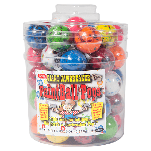 Paintball Pops in Jar ~ 36 Count  Paintball Pops in Jar ~ 36 Count