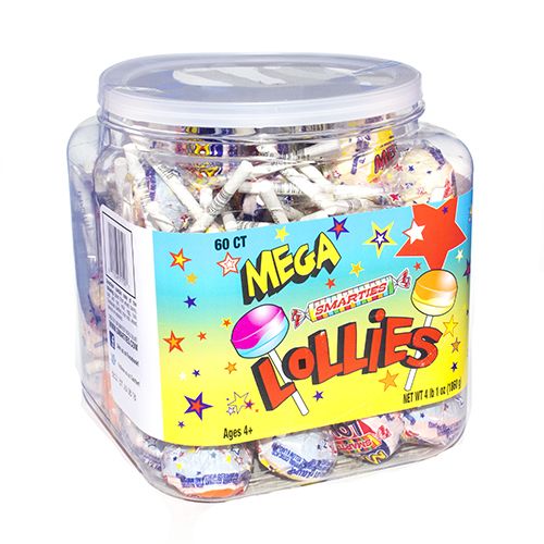 Smarties Mega Lollies ~ 60 Count Tub Smarties Mega Lollies ~ 60 Count Tub